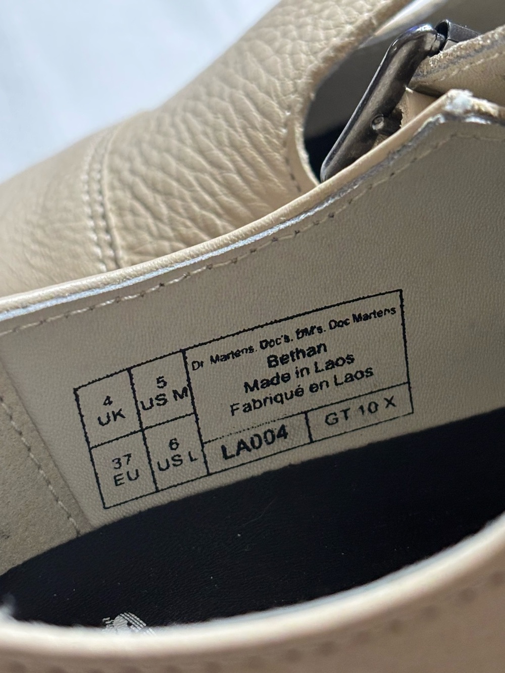 Dr. Martens Women's Beige Mary Jane Platform Shoe - Picture 6 of 11